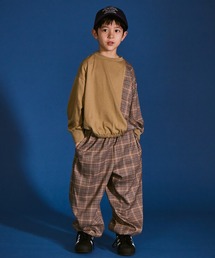 PAIRMANON STREET | 【PAIRMANON STREET】異素材 切り替え ロンT パンツ 長袖 Tシャツ セットアップ(セットアップ)