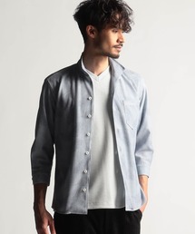 ハイメッシュストレッチ７分袖スタンドカラーシャツ