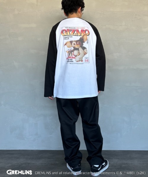 JEANS FACTORY （ジーンズファクトリー）の「【WEB限定】[GREMLINS/グレムリン] ラグランスリーブロンT（Tシャツ/カットソー・レディース・ライトグレー/ホワイト・L/M/XL）」の6枚目の写真
