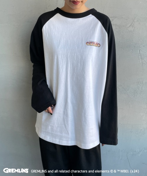 JEANS FACTORY （ジーンズファクトリー）の「【WEB限定】[GREMLINS/グレムリン] ラグランスリーブロンT（Tシャツ/カットソー・レディース・ライトグレー/ホワイト・L/M/XL）」の15枚目の写真