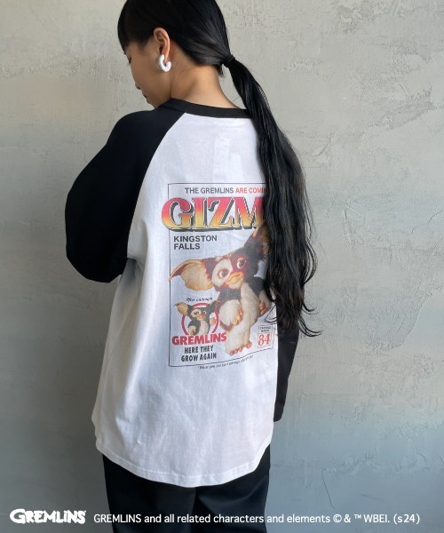JEANS FACTORY （ジーンズファクトリー）の「【WEB限定】[GREMLINS/グレムリン] ラグランスリーブロンT（Tシャツ/カットソー・レディース・ライトグレー/ホワイト・L/M/XL）」の18枚目の写真
