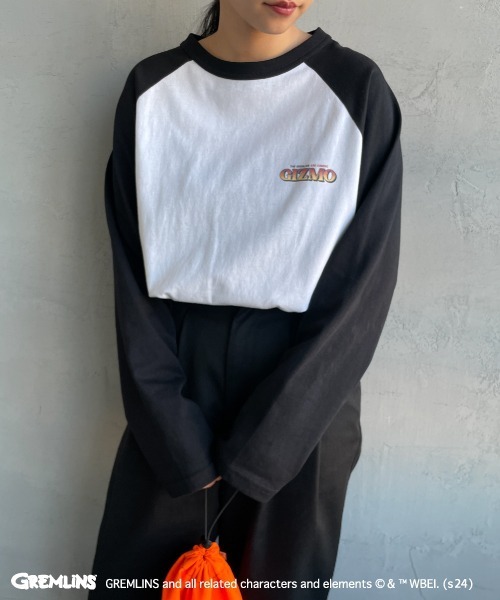 JEANS FACTORY （ジーンズファクトリー）の「【WEB限定】[GREMLINS/グレムリン] ラグランスリーブロンT（Tシャツ/カットソー・レディース・ライトグレー/ホワイト・L/M/XL）」の11枚目の写真