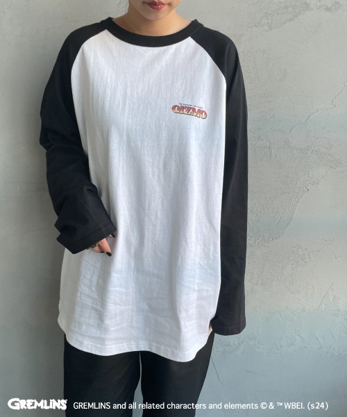 JEANS FACTORY （ジーンズファクトリー）の「【WEB限定】[GREMLINS/グレムリン] ラグランスリーブロンT（Tシャツ/カットソー・レディース・ライトグレー/ホワイト・L/M/XL）」の19枚目の写真