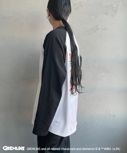 JEANS FACTORY （ジーンズファクトリー）の「【WEB限定】[GREMLINS/グレムリン] ラグランスリーブロンT（Tシャツ/カットソー・レディース・ライトグレー/ホワイト・L/M/XL）」の20枚目の写真