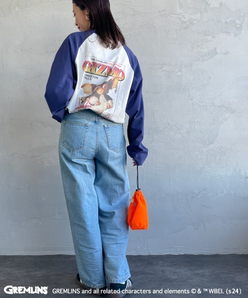 JEANS FACTORY （ジーンズファクトリー）の「【WEB限定】[GREMLINS/グレムリン] ラグランスリーブロンT（Tシャツ/カットソー・レディース・ライトグレー/ホワイト・L/M/XL）」の8枚目の写真