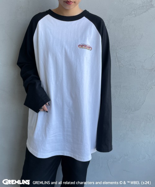 JEANS FACTORY （ジーンズファクトリー）の「【WEB限定】[GREMLINS/グレムリン] ラグランスリーブロンT（Tシャツ/カットソー・レディース・ライトグレー/ホワイト・L/M/XL）」の22枚目の写真