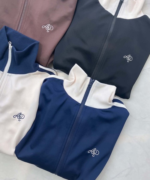セール】◎ワンポイント刺繍ロゴ サイドライントラックジャケット