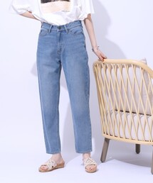 【SS-3L/美脚シルエット】いつでも頼れる デニムテーパードパンツ