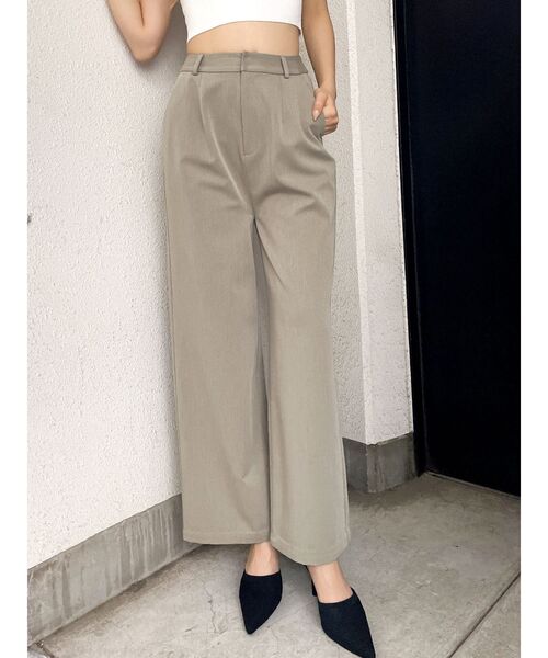 GYDA(ジェイダ)の「ハイウエストストレートパンツ(その他パンツ・レディース・ベージュ/ブラック/ライトブルー・FREE)」の3枚目の写真