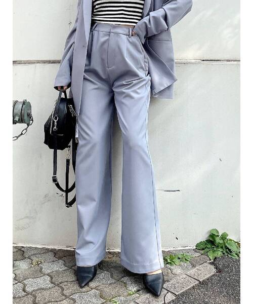 GYDA(ジェイダ)の「ハイウエストストレートパンツ(その他パンツ・レディース・ベージュ/ブラック/ライトブルー・FREE)」の1枚目の写真