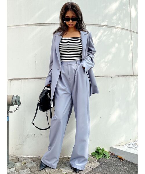 GYDA(ジェイダ)の「ハイウエストストレートパンツ(その他パンツ・レディース・ベージュ/ブラック/ライトブルー・FREE)」の7枚目の写真