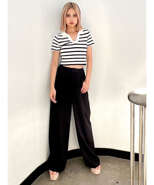 GYDA(ジェイダ)の「ハイウエストストレートパンツ(その他パンツ・レディース・ベージュ/ブラック/ライトブルー・FREE)」の12枚目の写真