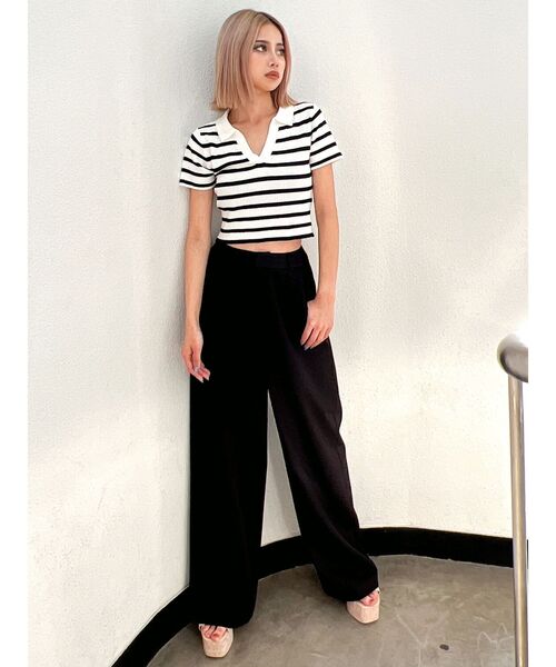 GYDA(ジェイダ)の「ハイウエストストレートパンツ(その他パンツ・レディース・ベージュ/ブラック/ライトブルー・FREE)」の13枚目の写真