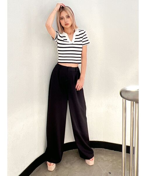 GYDA(ジェイダ)の「ハイウエストストレートパンツ(その他パンツ・レディース・ベージュ/ブラック/ライトブルー・FREE)」の15枚目の写真