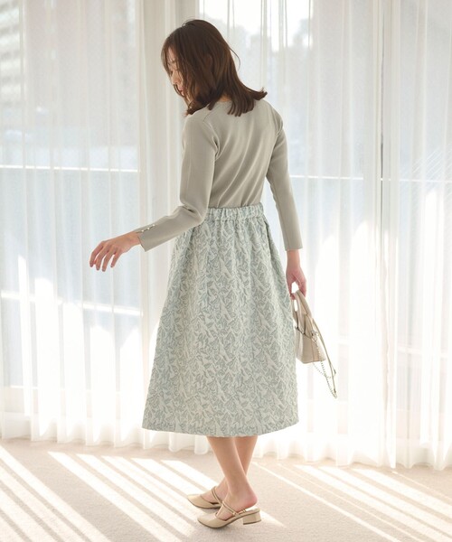 Feroux(フェルゥ)の「【セットアイテム】ニット×ジャガードスカート セット(セットアップ・レディース・ピンク系/ライトグリーン系・1/2)」の11枚目の写真