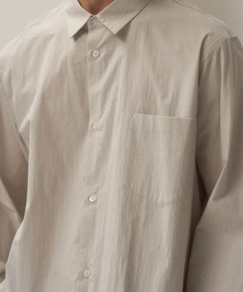 ATON(エイトン)の「ATON(エイトン)SUVIN BROAD | STANDARD SHIRT(シャツ/ブラウス・メンズ・ブルー/ホワイト/ネイビー/ブラック/グレー・4/6/2)」の18枚目の写真