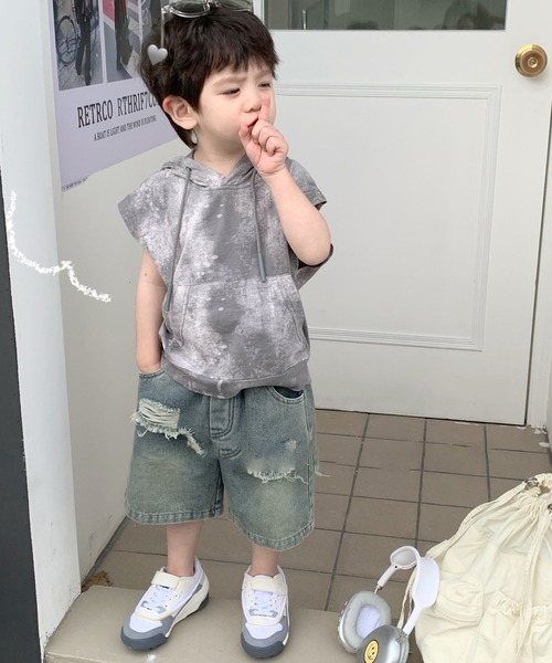 aimoha(アイモハ)の「【aimoha-KIDS-】子供服 ポケット付きパーカーベスト(パーカー・キッズ・グレー・90/100/110/120/130)」の5枚目の写真
