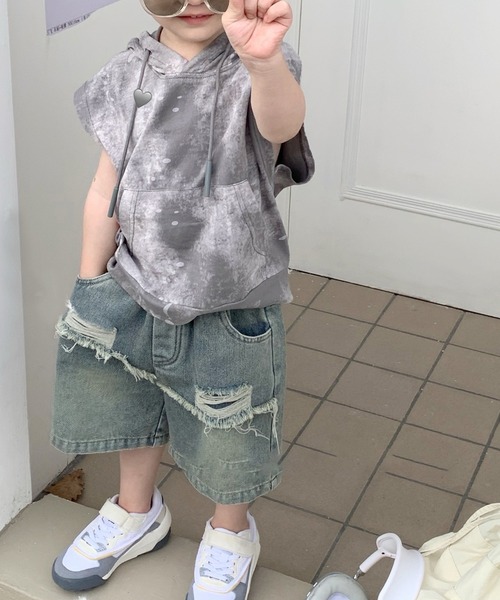 aimoha(アイモハ)の「【aimoha-KIDS-】子供服 ポケット付きパーカーベスト(パーカー・キッズ・グレー・90/100/110/120/130)」の6枚目の写真
