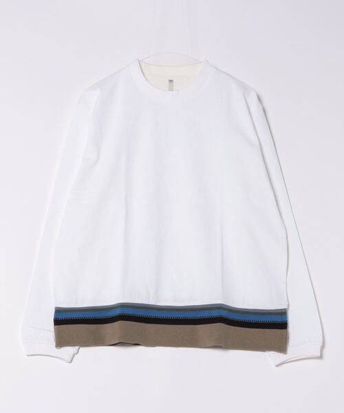 NO WAY（ノーウェイ）の「/ミドルウェイト 裾リブクルーネックロングスリーブカットソー（Tシャツ/カットソー・メンズ・ブラック/ホワイト系その他/ホワイト系その他2・MEDIUM/LARGE）」の9枚目の写真