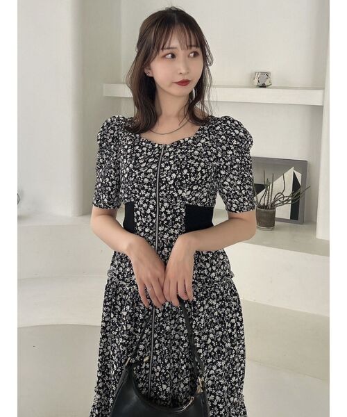 CALNAMUR × duzzlin ワンピース dazzlin ワンピース 「CALNAMURコラボ」ウエストリブワンピース