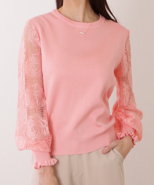 ♥♤新品未使用！レースバルーン袖フリルデザインセーター