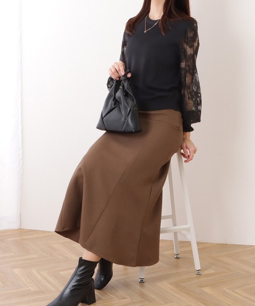 Lace Ladies(レースレディース)の「バルーン × フリル袖 レース切替 ニット プルオーバー(ニット/セーター・レディース・ホワイト/ブラック/グレー/ピンク・FREE)」の14枚目の写真