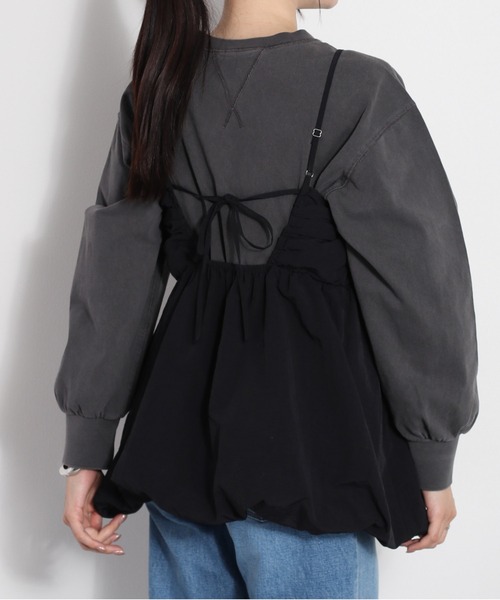 cepo(セポ)の「バックリボン バルーンギャザーアウトキャミ(キャミソール・レディース・グリーン/オフホワイト/ブラック・M)」の22枚目の写真