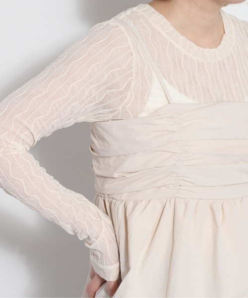 cepo(セポ)の「バックリボン バルーンギャザーアウトキャミ(キャミソール・レディース・グリーン/オフホワイト/ブラック・M)」の18枚目の写真