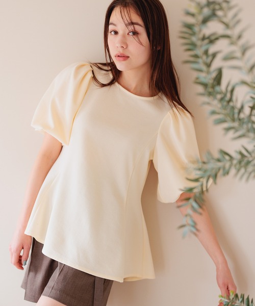 mysty woman(ミスティウーマン)の「ペプラムチュニックプルオーバー 113502(Tシャツ/カットソー・レディース・ブラック/ブルー/オフホワイト・FREE)」の5枚目の写真