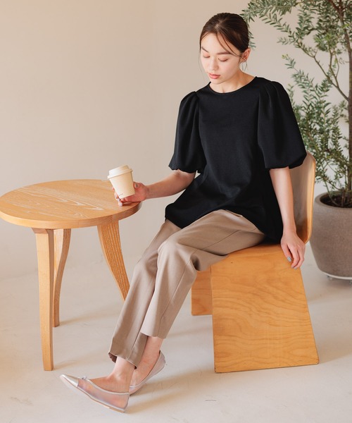 mysty woman(ミスティウーマン)の「ペプラムチュニックプルオーバー 113502(Tシャツ/カットソー・レディース・ブラック/ブルー/オフホワイト・FREE)」の7枚目の写真