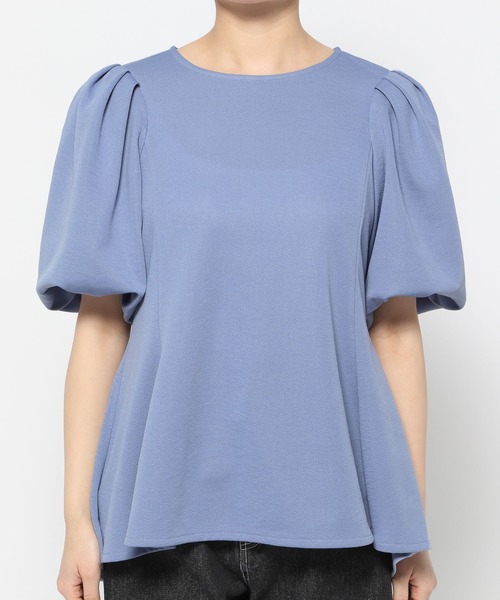 mysty woman(ミスティウーマン)の「ペプラムチュニックプルオーバー 113502(Tシャツ/カットソー・レディース・ブラック/ブルー/オフホワイト・FREE)」の9枚目の写真
