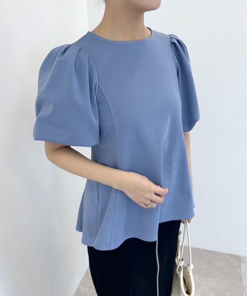 mysty woman(ミスティウーマン)の「ペプラムチュニックプルオーバー 113502(Tシャツ/カットソー・レディース・ブラック/ブルー/オフホワイト・FREE)」の19枚目の写真