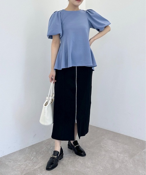 mysty woman(ミスティウーマン)の「ペプラムチュニックプルオーバー 113502(Tシャツ/カットソー・レディース・ブラック/ブルー/オフホワイト・FREE)」の20枚目の写真