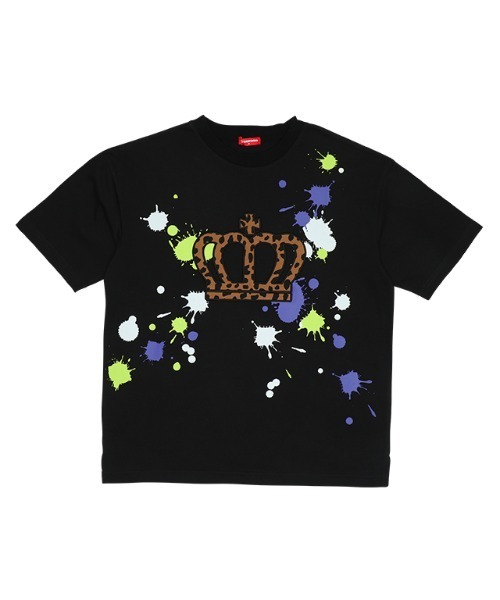 BABYDOLL(ベビードール)の「親子お揃い ヒョウ柄 ワッペン ペイント Tシャツ 9220A(Tシャツ/カットソー・レディース・ブラック/ホワイト/ピンク系その他7・S/M/L/XL)」の3枚目の写真