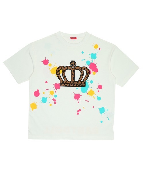 BABYDOLL(ベビードール)の「親子お揃い ヒョウ柄 ワッペン ペイント Tシャツ 9220A(Tシャツ/カットソー・レディース・ブラック/ホワイト/ピンク系その他7・S/M/L/XL)」の4枚目の写真