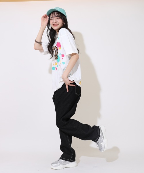 BABYDOLL(ベビードール)の「親子お揃い ヒョウ柄 ワッペン ペイント Tシャツ 9220A(Tシャツ/カットソー・レディース・ブラック/ホワイト/ピンク系その他7・S/M/L/XL)」の9枚目の写真