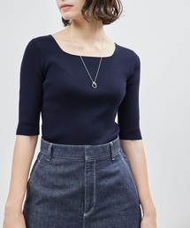 ROPE' | シルクプロテイン5分袖ニット(Tシャツ/カットソー)