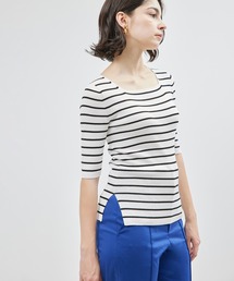 ROPE' | 【洗える】シルクプロテイン5分袖ニット【メディア掲載】(Tシャツ/カットソー)