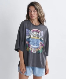 DRINK THE WAVE TEE/ロキシーヴィンテージライク半袖Tシャツ