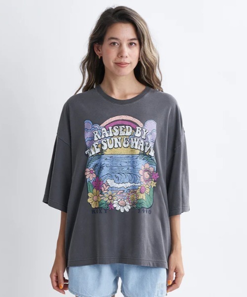 ROXY（ロキシー）の「DRINK THE WAVE TEE/ロキシーヴィンテージライク半袖Tシャツ（Tシャツ/カットソー・レディース・ホワイト/ブラック/グリーン・SMALL/MEDIUM/LARGE）」の6枚目の写真