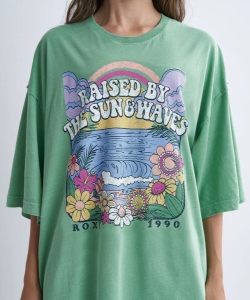 ROXY（ロキシー）の「DRINK THE WAVE TEE/ロキシーヴィンテージライク半袖Tシャツ（Tシャツ/カットソー・レディース・ホワイト/ブラック/グリーン・SMALL/MEDIUM/LARGE）」の19枚目の写真