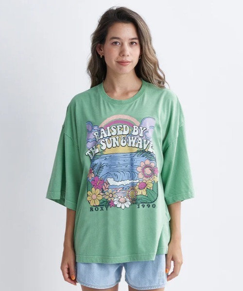 ROXY（ロキシー）の「DRINK THE WAVE TEE/ロキシーヴィンテージライク半袖Tシャツ（Tシャツ/カットソー・レディース・ホワイト/ブラック/グリーン・SMALL/MEDIUM/LARGE）」の21枚目の写真