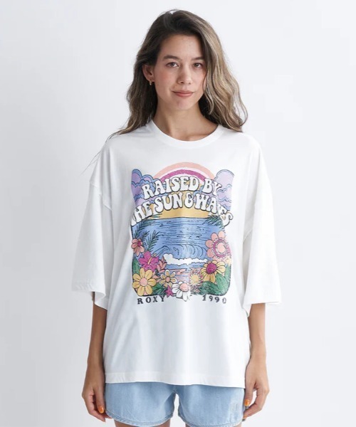 ROXY（ロキシー）の「DRINK THE WAVE TEE/ロキシーヴィンテージライク半袖Tシャツ（Tシャツ/カットソー・レディース・ホワイト/ブラック/グリーン・SMALL/MEDIUM/LARGE）」の4枚目の写真