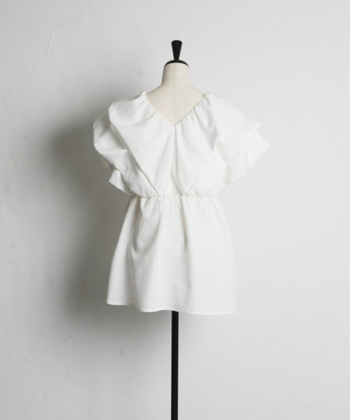 &. NOSTALGIA(アンドドットノスタルジア)の「前後2wayボリュームタックブラウス(シャツ/ブラウス・レディース・ブラック/ホワイト/カーキ/ブラウン系その他/サックスブルー/ブラウン・M)」の18枚目の写真