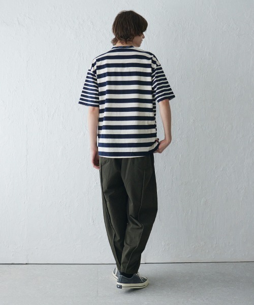rehacer(レアセル)の「rehacer : Botanical Border CS / ボタニカル ボーダー カットソー(Tシャツ/カットソー・メンズ・グレー/ネイビー・SMALL/X-LARGE/LARGE/MEDIUM)」の14枚目の写真