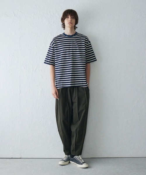 rehacer(レアセル)の「rehacer : Botanical Border CS / ボタニカル ボーダー カットソー(Tシャツ/カットソー・メンズ・グレー/ネイビー・SMALL/X-LARGE/LARGE/MEDIUM)」の15枚目の写真