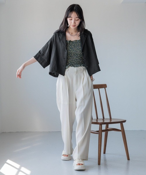 LOWRYS FARM（ローリーズファーム）の「ホップサックワイドパンツ 986492（スラックス・レディース・ブラック/アイボリー/ブラウン/チャコールグレー・MEDIUM/LARGE）」の8枚目の写真