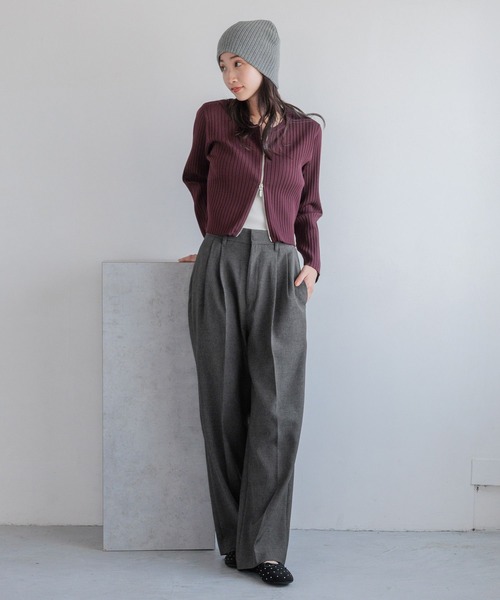 LOWRYS FARM（ローリーズファーム）の「ホップサックワイドパンツ 986492（スラックス・レディース・ブラック/アイボリー/ブラウン/チャコールグレー・MEDIUM/LARGE）」の10枚目の写真