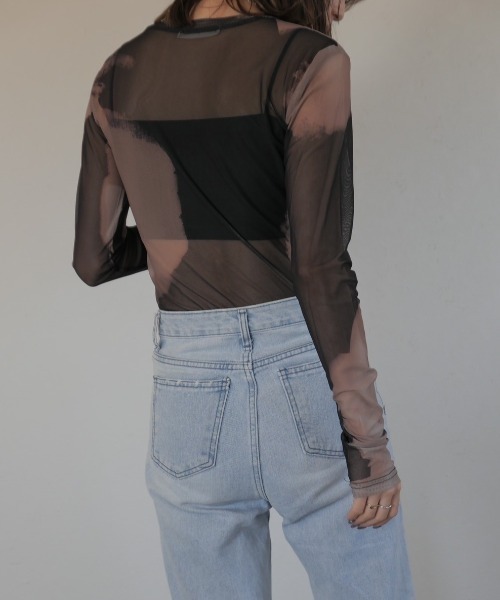 パターンシアートップス／pattern sheer top シースルー 透け感
