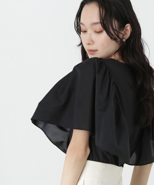 NATURAL BEAUTY BASIC（ナチュラルビューティーベーシック）の「◇バタフライスリーブブラウス（シャツ/ブラウス・レディース・ブラック/ブルー/グリーン・MEDIUM/SMALL）」の8枚目の写真